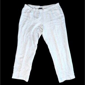 Toni T Denmark Flax Linen Coastal Lagenlook Wide Leg Stretch Boho Pants 22 Plus